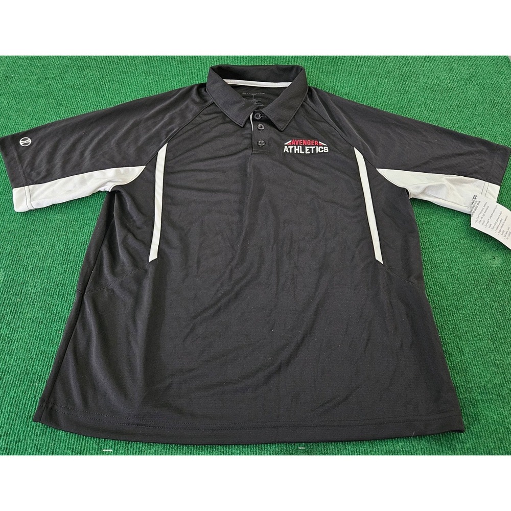Holloway Mens Large Black Avenger Athletics Performance Polo‎ Shirt Short Sleeve